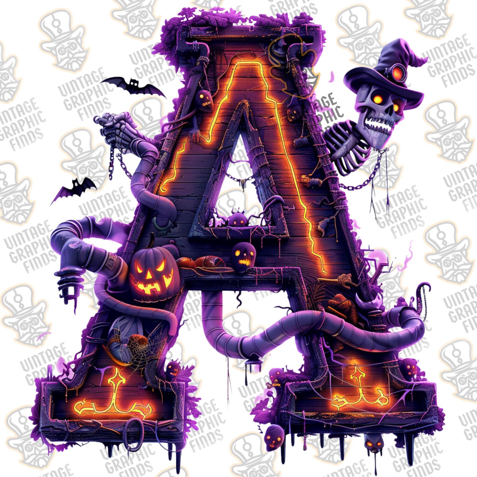 Halloween Alphabet Clipart, Halloween Letters Png, Halloween Alphabet ...