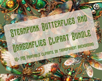 Bug Clipart, Moth Clipart, Dragonfly Png, Steampunk Clipart, Emerald Butterfly Clipart, Dragonfly Clipart, Emerald Butterfly