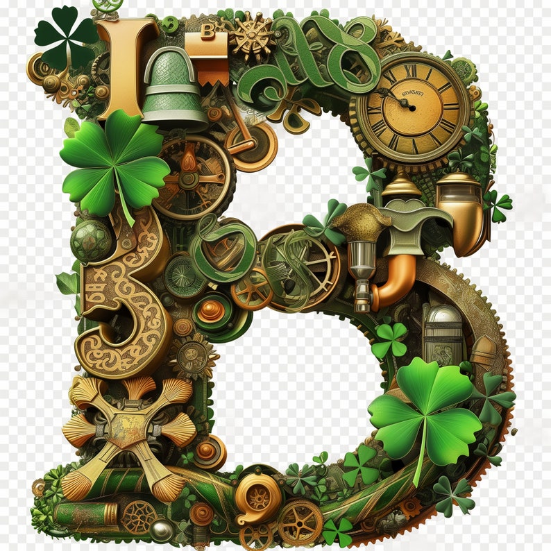St Patricks Clipart - Steampunk St. Patrick's Day Alphabet & Numbers ...