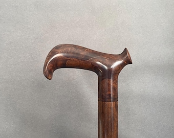 Handcrafted Circassian Walnut Wood Cane
