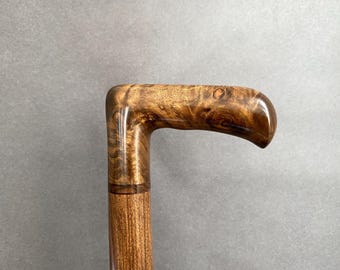 Handcrafted Circassian Walnut Wood Cane