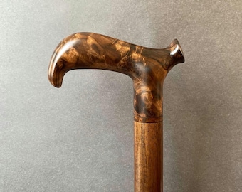 Comfortable grip Handcrafted Walnut Wood Cane