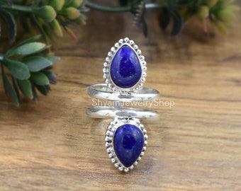 Lapis Lazuli Ring, 925 Sterling Silver Ring, Gemstone Ring, September Birthstone Ring, Boho Ring, Cocktail Ring, Promise Ring, Bridal Ring