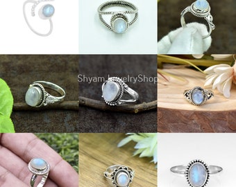 Rainbow Moonstone~925 Solid Sterling Silver Rainbow Fire Ring~Handmade Women Ring- Oval Shape Ring