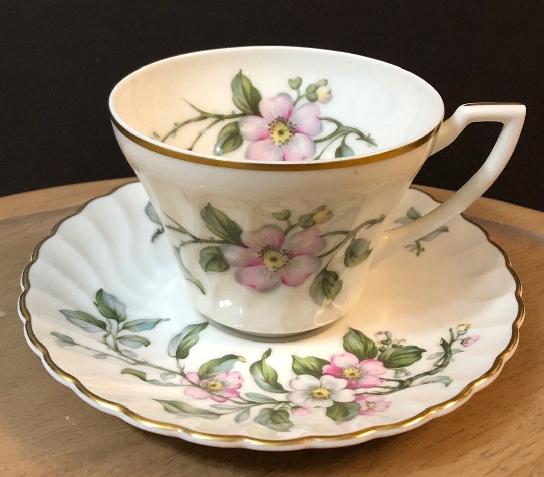 Apple Blossom Teacup & Saucer by Syracuse China Etsy