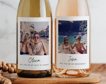 Photo Bridesmaid Maid of Honor Proposal Wine or Champagne Labels