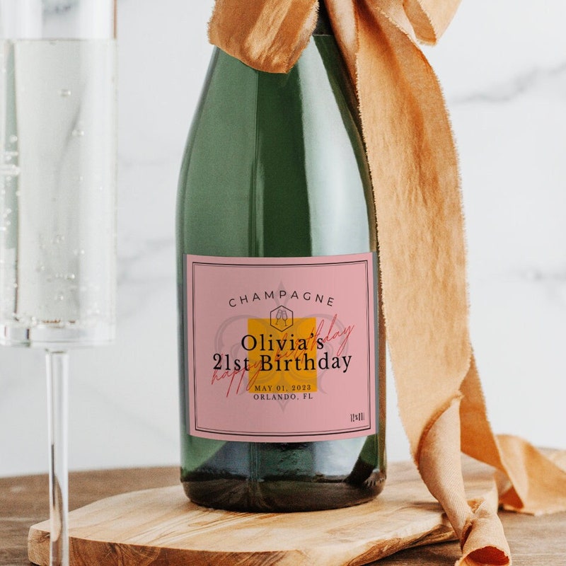 Veuve Geburtstags-Champagner-Etikett | Glänzend, wetterfest