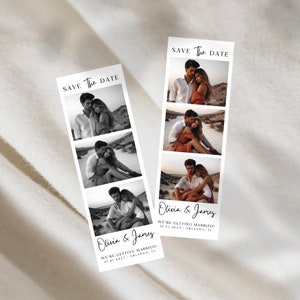 Printed Save The Date Photo Booth Strip | 2x6 Inch Glossy Photo Paper | C