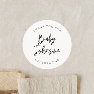 Baby Shower Label | Thank You For Celebrating With Us Baby | Thank You Sticker | Baby Shower Favors Sticker