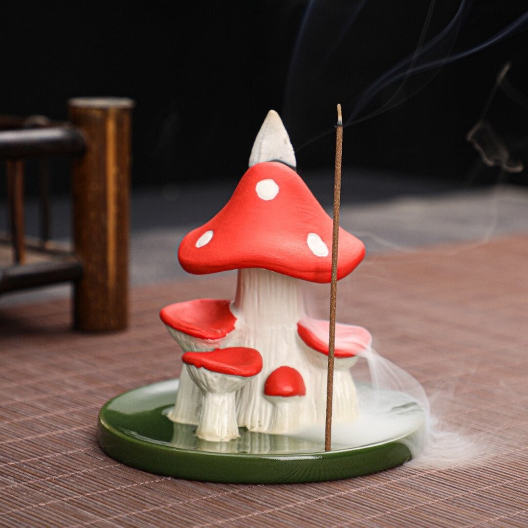 Comptine Ceramic Mushroom Waterfall Backflow Incense Burner Incense