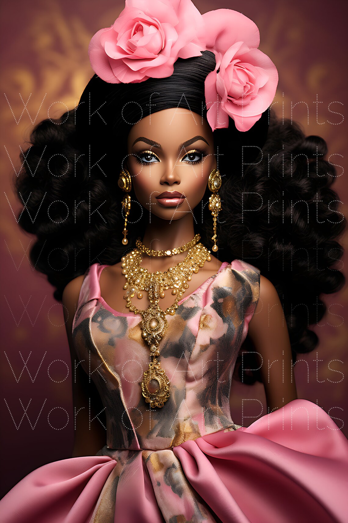Printable Poster Wall Art Black Barbie Print Digital Art Download for ...