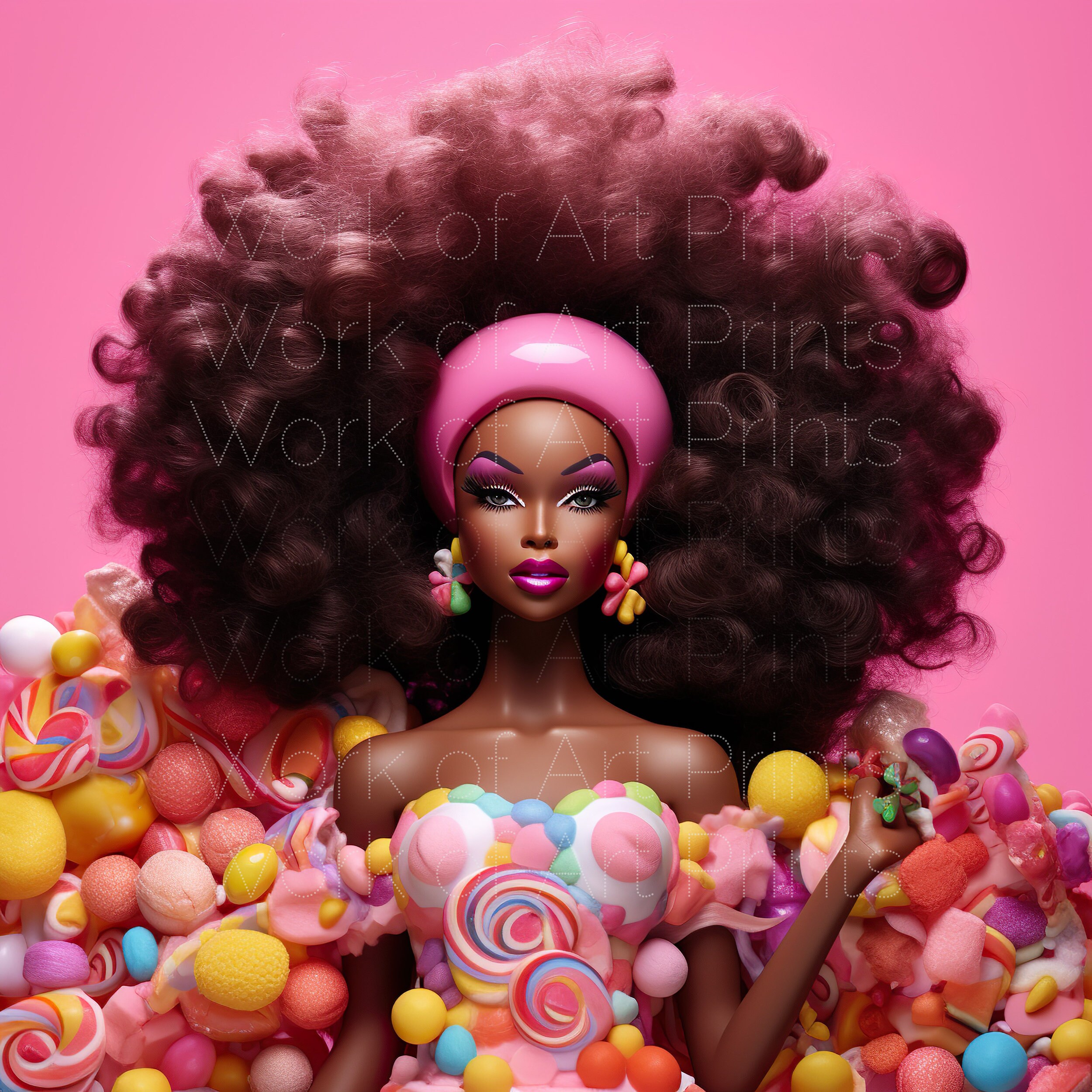 Pink Digital Art Print Diva Art African American Candy Girl Printable ...