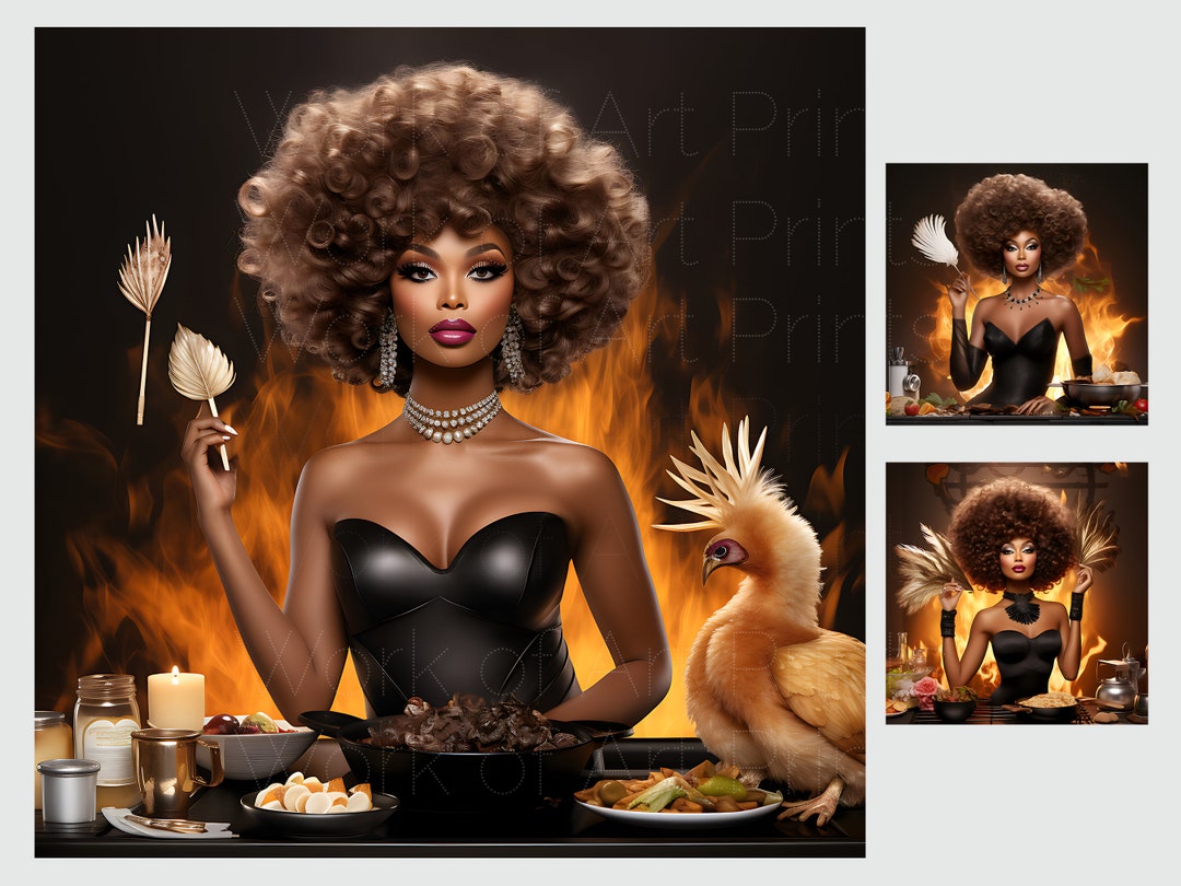 African American Art Work Kitchen Wall Art Kitchen Decor Etsy