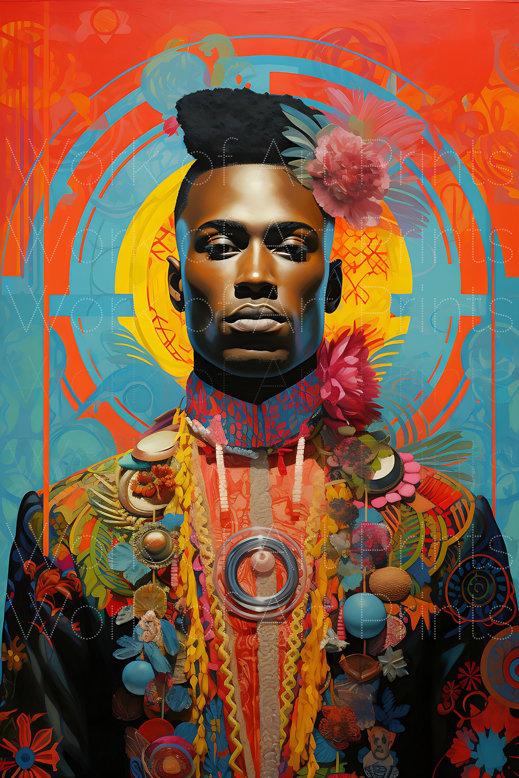 African American Men Digital Art | Beautiful Black Man Print Wall