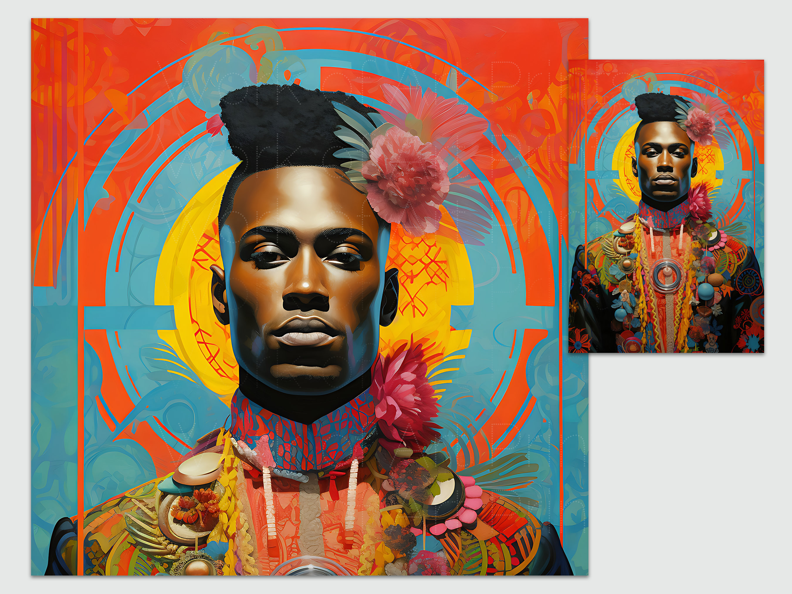 African American Men Digital Art | Beautiful Black Man Print Wall