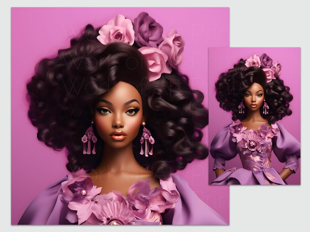 Black Barbie Poster Black Barbie Art Purple Dress Barbie - Etsy