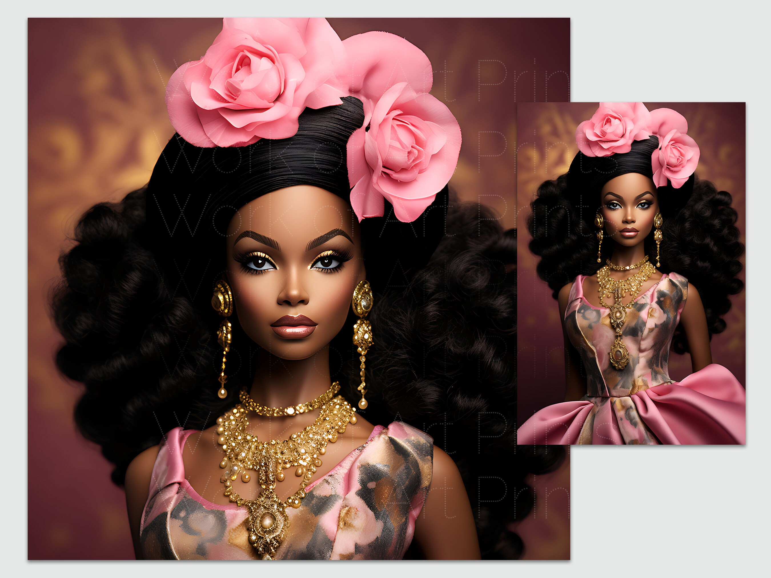 Printable Poster Wall Art Black Barbie Print Digital Art Download for Barbie Lovers Women of Color Art Digital Art Prints Afro Barbie PNG Etsy Canada