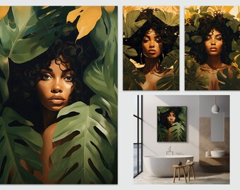 Black Nude Woman Art Prints | Exotic Melanin, Nature (Digital Download)