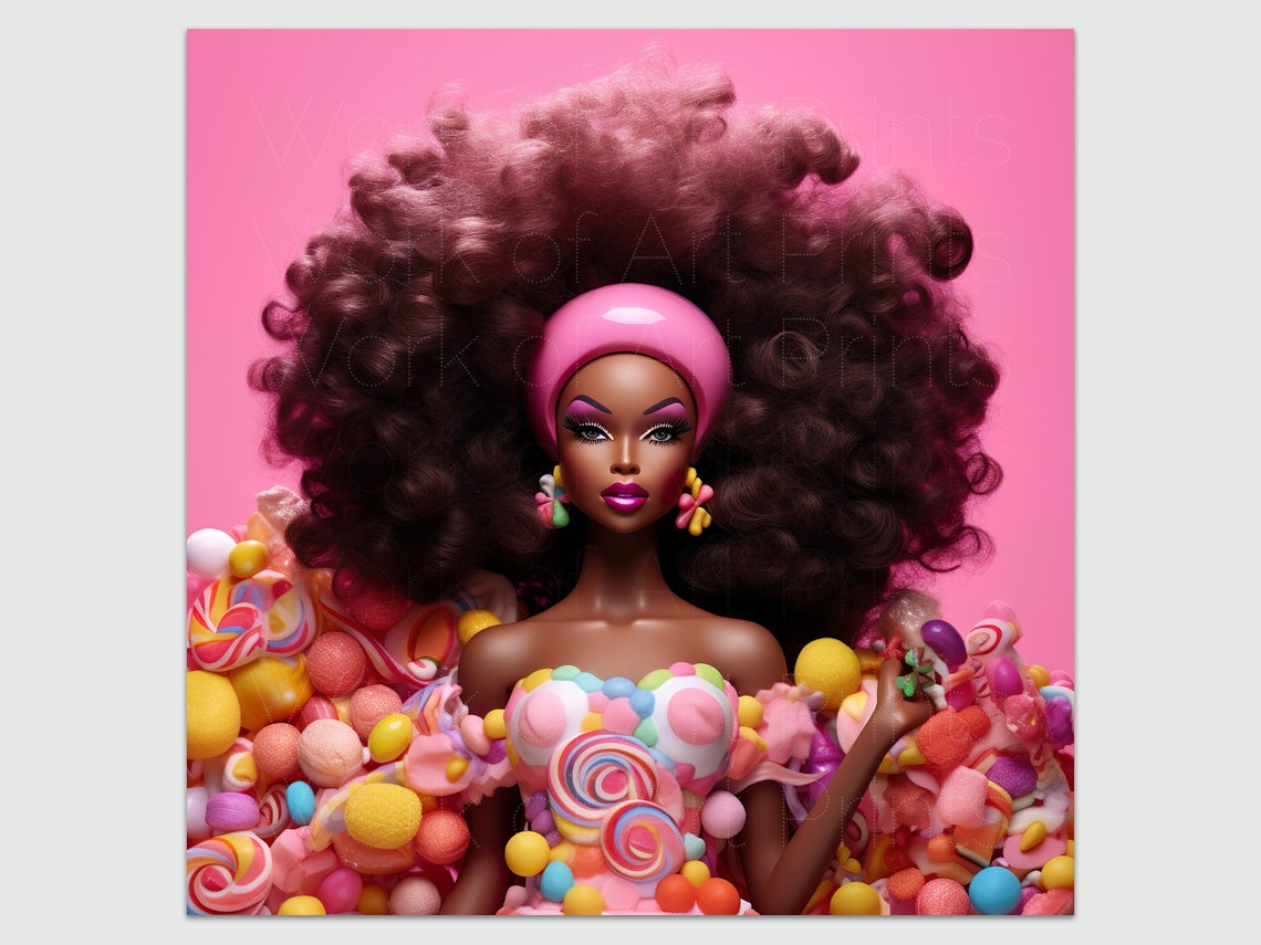 Pink Digital Art Print Diva Art African American Candy Girl Printable ...