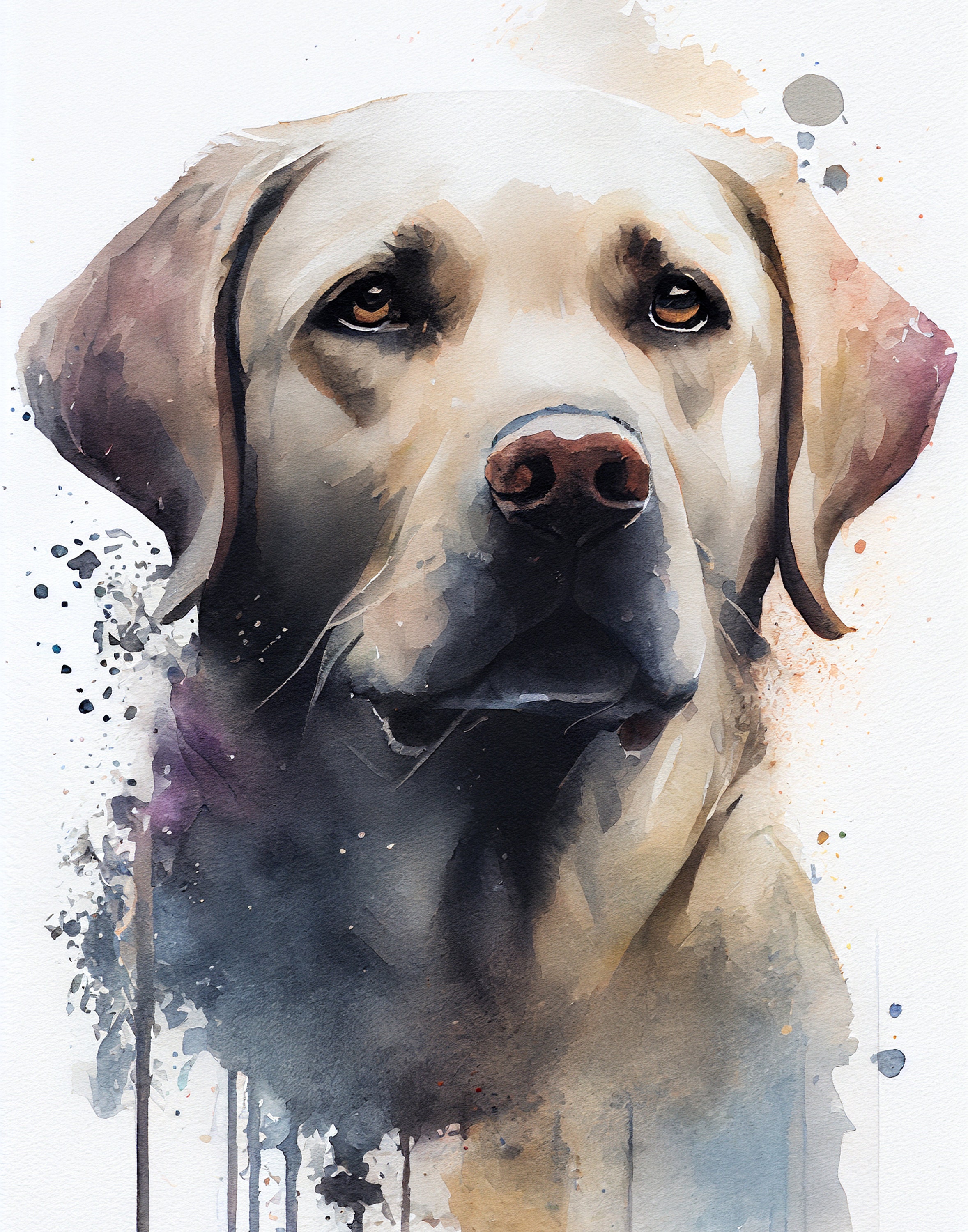 Set of 4 : Watercolor Print of a Labrador Perfect Gift for Dog Lovers ...