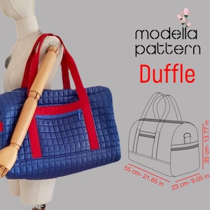 Modella Seesack Schnittmuster, Seesack mit Taschen, Stoffbeutel, Reisetasche, pdf download, Schnittmuster Einkaufstasche, Schnittmuster, Tasche