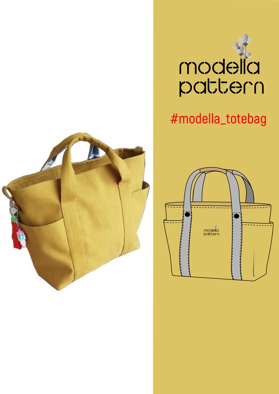 Tote Bag Pattern Tote Bag With Pockets Canvas Tote Bag Digital Pdf Pattern Pdf Download Shopping Bag Pattern Bag Template Bag Etsy