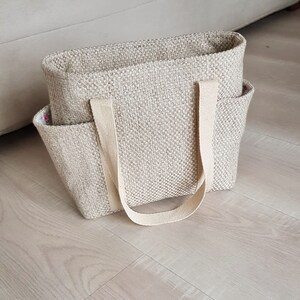 Patrón de mini bolso tote, bolso tote con bolsillos, bolso tote de lona, patrón digital en PDF para descargar, plantilla de bolso, bolso imagen 7