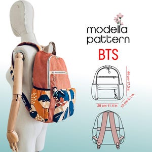 Patron de sac BTS, patron de couture de sac à dos, sac fourre-tout en toile, patron numérique pdf, téléchargement pdf, cartable, modèle de sac, rentrée scolaire, modèle de sac