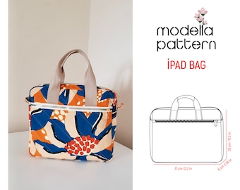 İpad bag pattern tablet bag with pockets canvas tote bag digital pdf pattern pdf download mini bag pattern bag template business bag