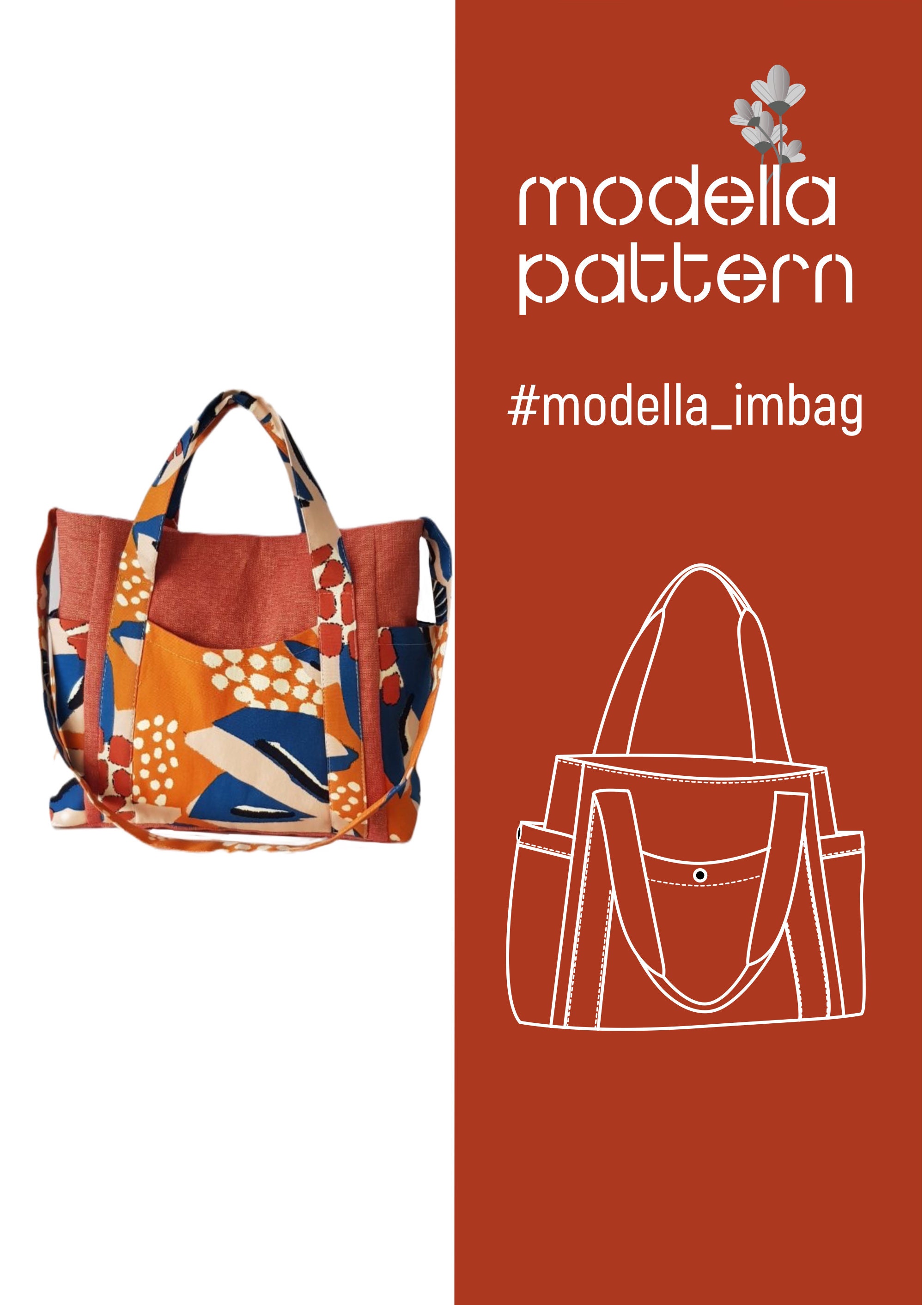 İm Bag Pattern Tote Bag With Pockets Canvas Tote Bag Etsy