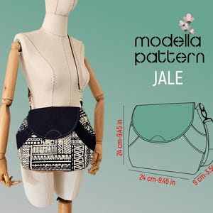 Patrón de bolso JALE, bolso de mano con bolsillos, bolso cruzado, patrón digital de bolso hobo en PDF, descarga en PDF, patrón de bolso de compras, plantilla de bolso, bolso vintage