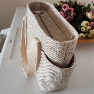 Patrón de mini bolso tote, bolso tote con bolsillos, bolso tote de lona, patrón digital en PDF para descargar, plantilla de bolso, bolso imagen 5