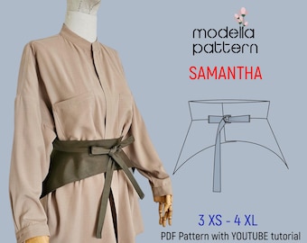 SAMANTHA belt pattern,corset pattern,Belt skirt,Skirt Women,Wrap Skirt,Waist Skirt,Accessory, skirt wrap thing,Leather Corset