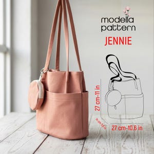 Jennie Bag Sewing Pattern PDF | Structured Tote Bag with Coin Purse | Everyday Shoulder Bag Pattern | Digital Download & Video Tutorial