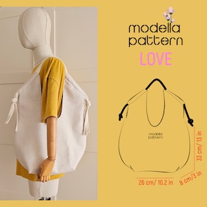 Love Tasche Schnittmuster , Canvas Tasche mit Taschen , Canvas Tasche , digitales pdf Muster , pdf Download , Einkaufstasche Muster , Taschenvorlage , Tasche