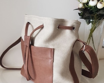 Hervio bucket bag pattern , tote bag with pockets , bucket bag ,digital pdf pattern , pdf download , shopping bag pattern ,bag template