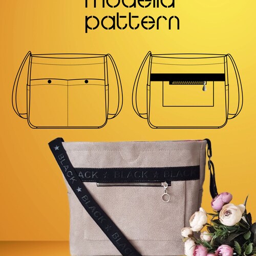Cross Bag Pattern Tote Bag With Pockets Canvas Tote Bag Etsy
