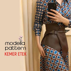 Kemer Etek Accessory Sewing Pattern PDF, Wrap Waist Belt Pattern, Asymmetrical Overlay Skirt DIY,  Video Tutorial Included- Size S-M-L