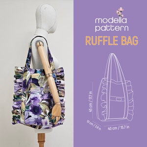 Ruffle Bag Pattern,canvas Bag With Pockets,canvas Totebag,digital Pdf ...