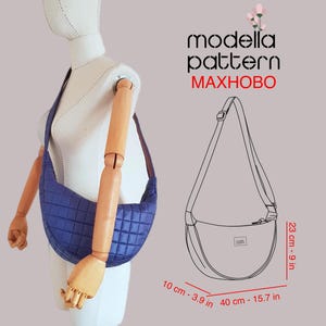 Maxi hobo bag pattern , tote bag with pockets , max hobo bag , cross bag ,  pdf download , shopping bag pattern , bag template , bag