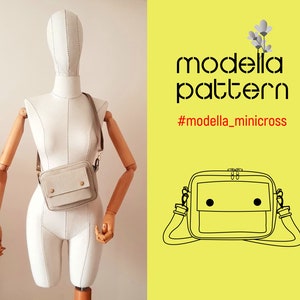 Mini Cross Bag Schnittmuster Crossbag mit Taschen Canvas Einkaufstasche digitales pdf Muster pdf download Minitasche Schnittmuster Taschenvorlage kleine Tasche