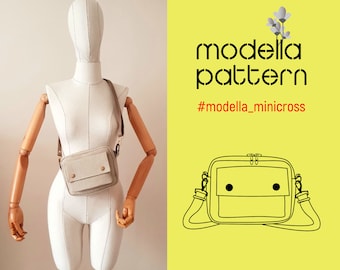 Mini cross bag pattern cross bag with pockets canvas tote bag digital pdf pattern pdf download mini bag pattern bag template small bag