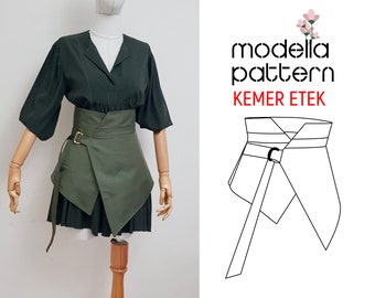 Kemer Etek S SİZE  corset pattern, Belt skirt, Skirt Women, Wrap Skirt, Waist Skirt, Accessory, skirt wrap thing, Leather Corset