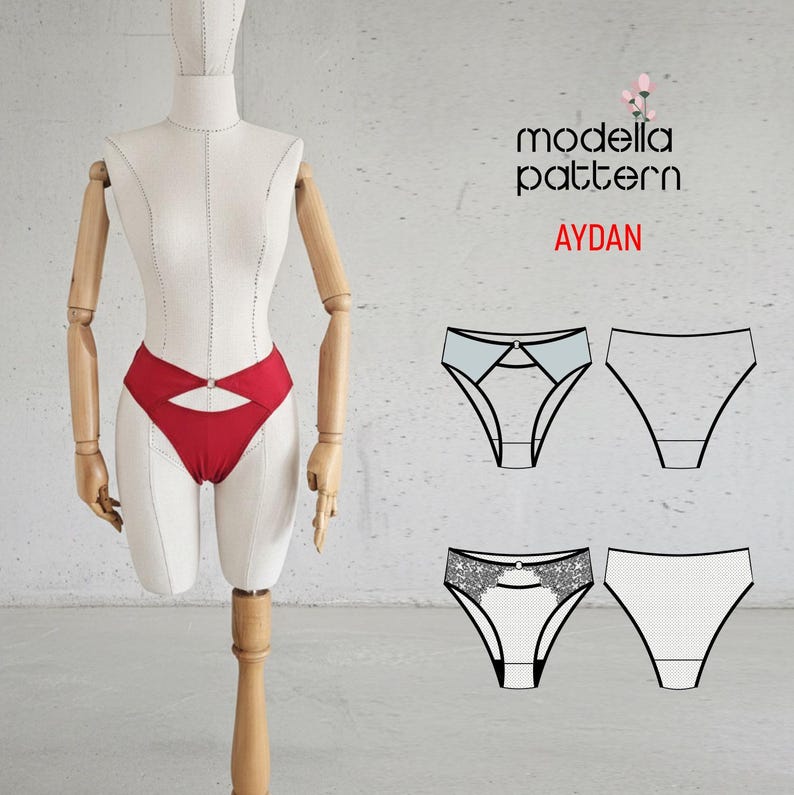 Patterns Modella Aydan Panty Sewing Pattern - PDF Digital Download - Lingerie Pattern ...