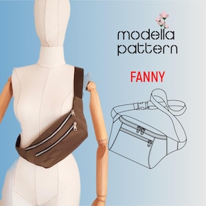 Fanny bag , sling bag , Tote bag pattern , tote bag with pockets , canvas tote bag , digital pdf pattern ,  pdf download, bag template