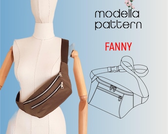 Fanny Pack Sewing Pattern | Sling Bag PDF Pattern | Belt Bag with Zipper Pockets | Instant Download