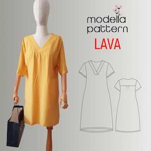 Lava dress pattern 38-46 EU SİZE , tunic , sewing patterns , summer dress pattern ,  pdf download , dress and blouses,  tunic pattern sewing