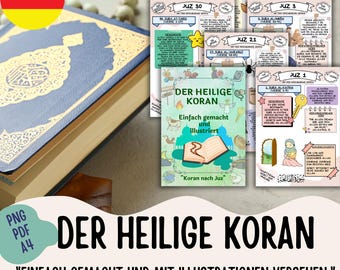 Guía del Corán simplificada. Estudio del Corán fácil de usar. Guía del Sagrado Corán / Descarga del Corán en PDF. Tafsir del Corán ilustrado. Resumen completo del Corán en alemán.