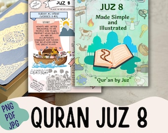 Corán / Corán en inglés / Corán Juz 8 / Surah Al-An'am / Surah Al-A'raf / Corán de Juz / islam Corán