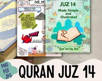 Corán / Corán en inglés / Corán Juz 14 / Surah Al-Hijr / Surah An-Nahl / Corán de Juz / islam Corán